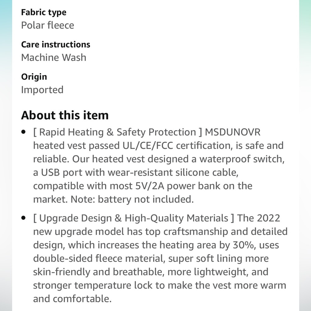 Heated Vest | One Size - Picture 7 of 8